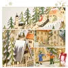 Fa adventi naptár LED-világítással 45x13x43 cm 24 fiókos karácsonyi öröknaptár natúr fa