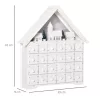 Fa adventi naptár LED-világítással 24 fiókos karácsonyi örök naptár 39x9x42 cm, fehér-zöld