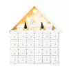 Fa adventi naptár LED-világítással 24 fiókos karácsonyi örök naptár 39x9x42 cm, fehér-zöld