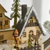 Fa adventi naptár LED-világítással 25x20x29 cm 24 fiókos karácsonyi örök naptár natúr fa