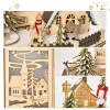 Fa adventi naptár LED-világítással 25x20x29 cm 24 fiókos karácsonyi örök naptár natúr fa