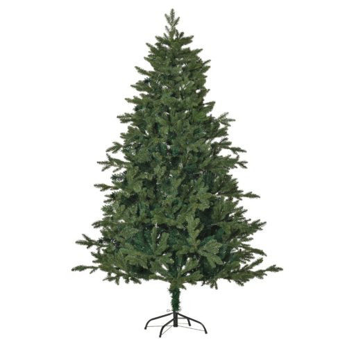 Műfenyő 180 cm magas, élethű karácsonyfa 748 ág, PVC + PE tűlevelek, stabil fém talppal