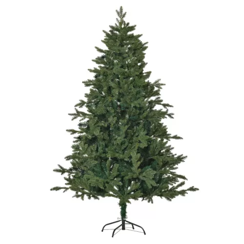 Műfenyő 180 cm magas, élethű karácsonyfa 748 ág, PVC + PE tűlevelek, stabil fém talppal