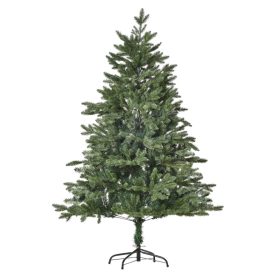   Műfenyő 150 cm magas, élethű karácsonyfa 444 ág, 3 féle levélforma, stabil fém talppal