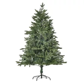   Műfenyő 150 cm magas, élethű karácsonyfa 444 ág, 3 féle levélforma, stabil fém talppal