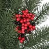 Műfenyő ajtókoszorú Ø60x8 cm karácsonyi ajtódísz tobozokkal és bogyókkal, függesztőfüllel 