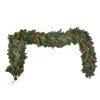 Karácsonyi fenyőgirland 190 cm műfenyő girland tobozokkal és piros bogyókkal, beltérre és kültérre