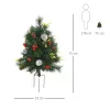 2 darabos mini műfenyő szett LED világítással, díszített, 75 cm magas, zöld színben