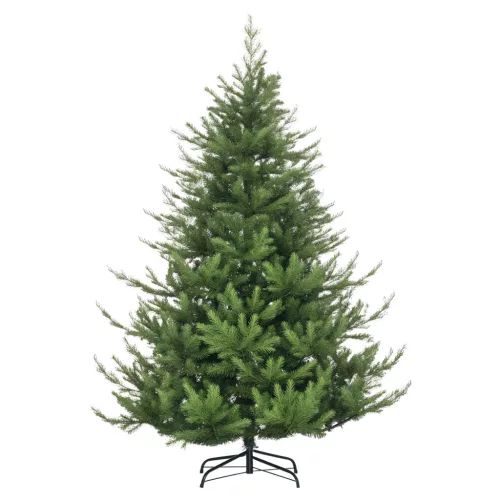 Műfenyő 136x136x180 cm élethű karácsonyfa dús Nordmann műtölgy, gyors összeállítással