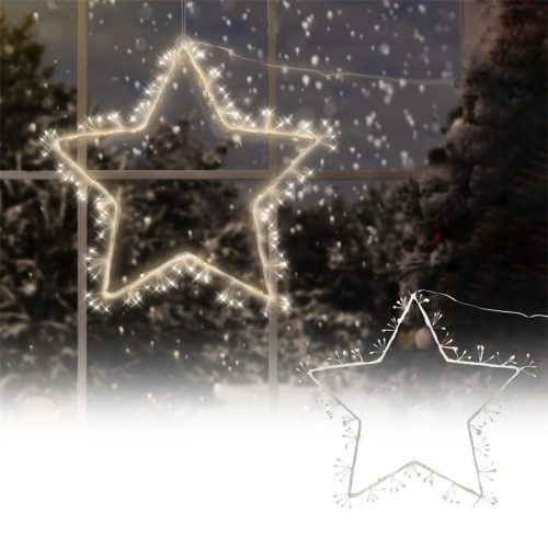 Luminous star Christmas decoration 40 cm, 120 LED warm white Christmas lighting