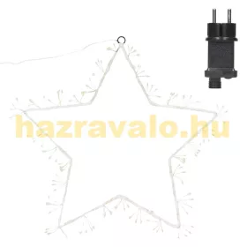   Világító csillag karácsonyi dekoráció 40 cm, 120 LED meleg fehér karácsonyi világítás