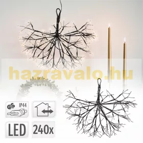 Fagyöngy LED világítás Ø36 cm, karácsonyi dekoráció 240 LED meleg fehér, karácsonyi világítás