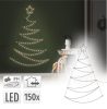 Illuminated Christmas tree decoration with warm white LED 100x150 cm metal and plastic