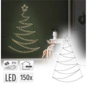   Világító karácsonyfa dekoráció meleg fehér LED-del 100x150 cm fém és műanyag