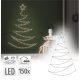 Illuminated Christmas tree decoration with warm white LED 100x150 cm metal and plastic