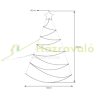 Illuminated Christmas tree decoration with warm white LED 100x150 cm metal and plastic