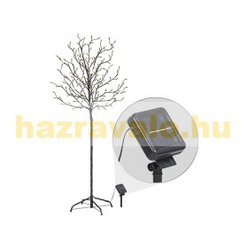   Napelemes LED karácsonyi dekorációs fa 150 cm, 200 LED meleg fehér,  karácsonyfa bel- és kültéri karácsonyi világítás