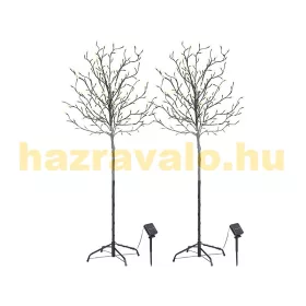   Napelemes LED karácsonyi dekorációs fa 150 cm 2 darabos szett 200 LED meleg fehér,  karácsonyfa bel- és kültéri karácsonyi világítás