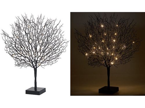 LED Christmas decorative black tree 50 cm, 25 LED warm white, Christmas tree indoor Christmas lighting