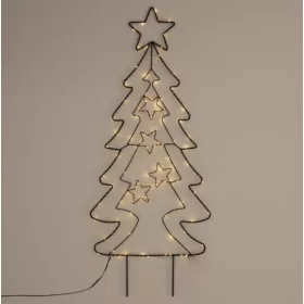   Világító karácsonyfa dekoráció meleg fehér 90 db LED-del 87 cm fém