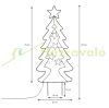 Illuminated Christmas tree decoration warm white with 90 LEDs 87 cm metal