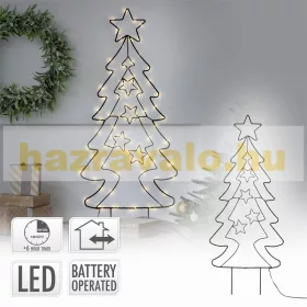 LED karácsonyfa karácsonyi dekoráció 87 cm, 90 LED meleg fehér, fémből készült LED karácsonyfa bel- 