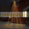 Christmas tree light net, 208 cm warm white 192 LED Christmas lighting, festive light string
