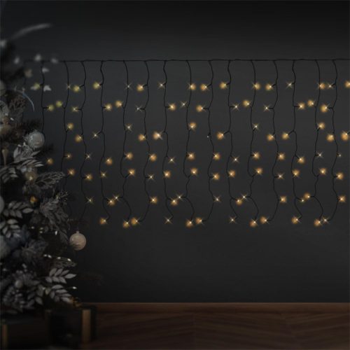 Light curtain Christmas lighting 200 cm black 200 warm white LED Christmas string lights