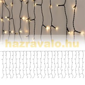   Fényfüggöny karácsonyi világítás 200 cm fekete 200 db meleg fehér LED karácsonyi fényfüzér