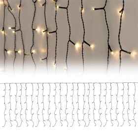   Fényfüggöny karácsonyi világítás 300 cm fekete 400 db meleg fehér LED karácsonyi fényfüzér