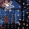 LED light curtain snowflake 100 cm warm white 40 LED Christmas lighting with timer, festive light string