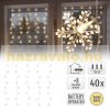 LED light curtain snowflake 100 cm warm white 40 LED Christmas lighting with timer, festive light string