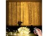 LED light curtain, 300 LED warm white, 3x3 meters with remote control, timer USB Christmas decoration, lighting