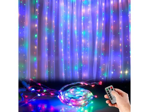 LED light curtain, 300 LED color, 3x3 meters with remote control, timer USB Christmas decoration, lighting