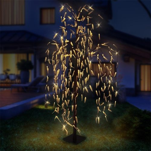 Illuminated sad willow decoration 190x120 cm, warm white, 400 LED metal and plastic, outdoor lighting, wood decor