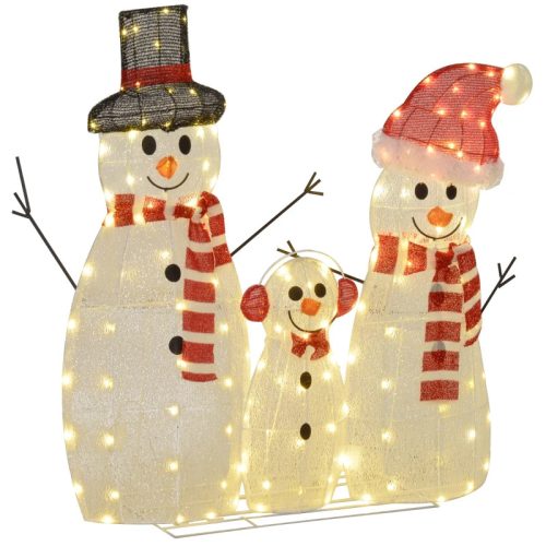 Snowman family with 148 LEDs Christmas lighting weatherproof white