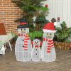 Snowman family with 148 LEDs Christmas lighting weatherproof white