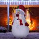 Illuminated LED snowman foldable 140 cm warm white with 20 LEDs plastic Christmas decoration