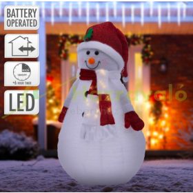   Világító LED hóember összecsukható 140 cm meleg fehér 20 LED-del műanyag karácsonyi dekoráció