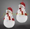 Illuminated LED snowman foldable 140 cm warm white with 20 LEDs plastic Christmas decoration