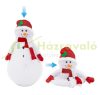 Illuminated LED snowman foldable 140 cm warm white with 20 LEDs plastic Christmas decoration