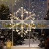 Illuminated snowflake Christmas decoration 87 cm, 288 LED warm white Christmas lighting