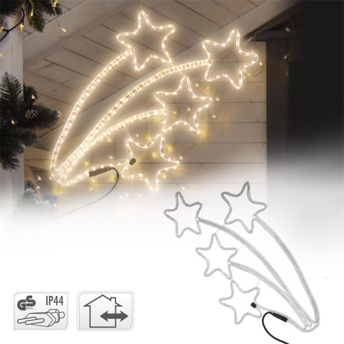 LED shooting star Christmas decoration 61x57 cm, 216 LED warm white, indoor and outdoor Christmas lighting