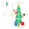 Inflatable Christmas tree with Santa Claus, snowman and gift box, 210 cm, with LED lighting, self-inflating Christmas figure