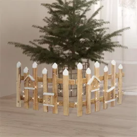   Karácsonyi dekor kerítés LED-es barna 98x39 cm, beltéri fa dekoráció