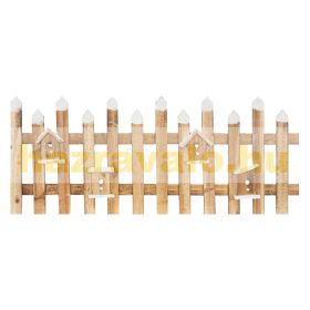   Karácsonyi dekor kerítés LED-es barna 98x39 cm, beltéri fa dekoráció