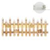Christmas decor fence LED brown 98x39 cm, indoor wooden decoration