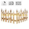 Christmas decor fence LED brown 98x39 cm, indoor wooden decoration