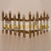 Christmas decor fence LED brown 98x39 cm, indoor wooden decoration