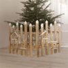 Christmas decor fence LED brown 98x57 cm, indoor wooden decoration